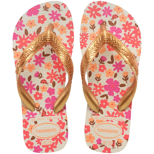 SAND.HAV.KIDS FLORES BEGE/DOURADO 29/30 - Imagem 1