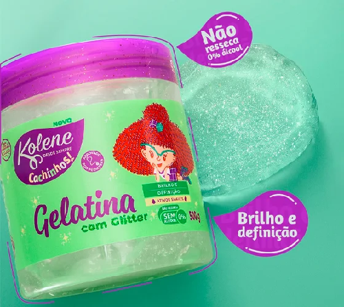 GELATINA KOLENE COM GLITER CACHINHOS 500G - Imagem 1