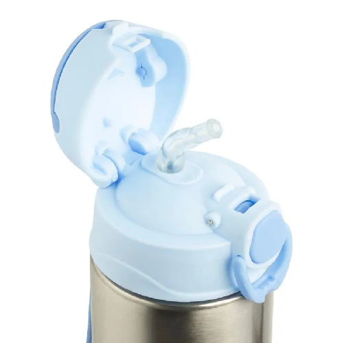 GARRAFA TERM.INOX 400ML C/CANUDO PIMPOLHO AZ.86701 - Imagem 1