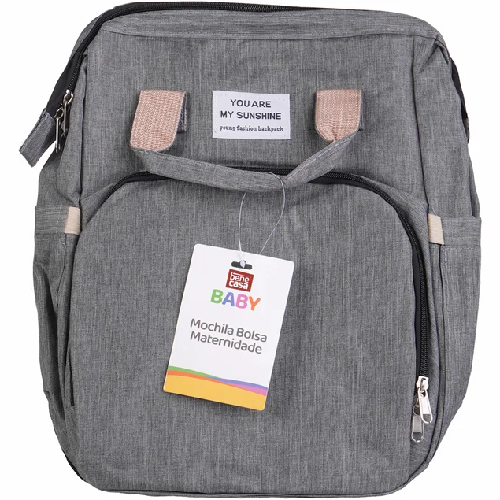 MOCHILA BOLSA MATERNIDADE CINZA BENE CASA - Imagem 1