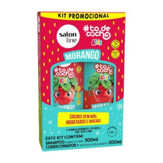 SH+COND.SALON LINE KIDS MORANGO 300+200ML - Imagem 1