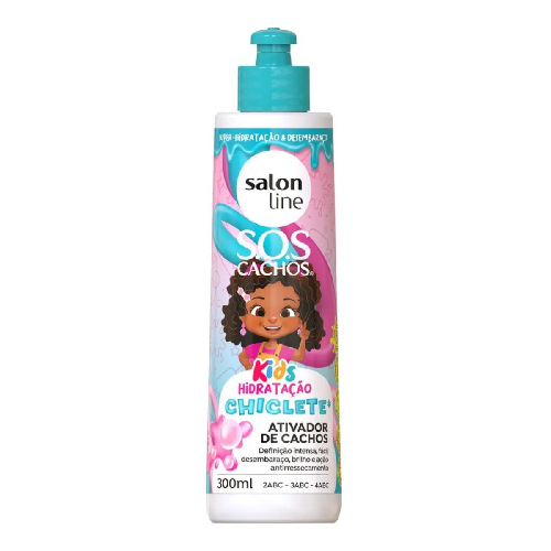 ATIVADOR DE CACHOS SALON LINE KIDS CICLETE 300ML - Imagem 1