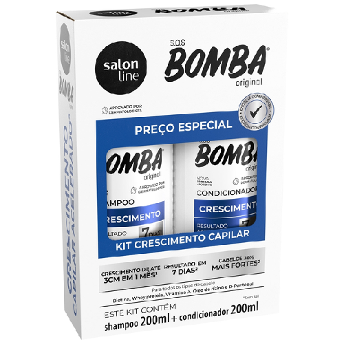 SH+COND.SALON LINE SOS BOMBA ORIGINAL 200ML - Imagem 1