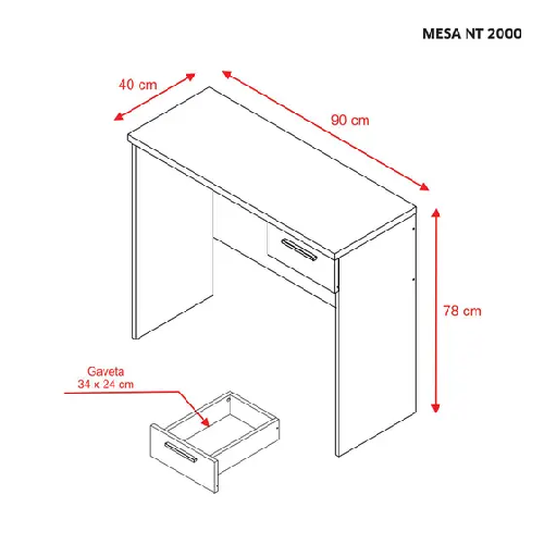 MESA NOTAVEL OFFICE NT2000 BC/NEW/BC 254713 - Imagem 1