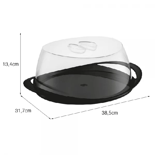 PORTA BOLO PLAST.UZ PRETO TRANSLUCIDO UZ167-PR - Imagem 1