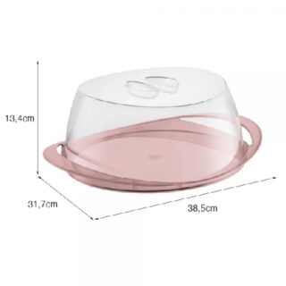 PORTA BOLO PLAST.UZ ROSA TRANSLUCIDO UZ167-ROS - Imagem 1