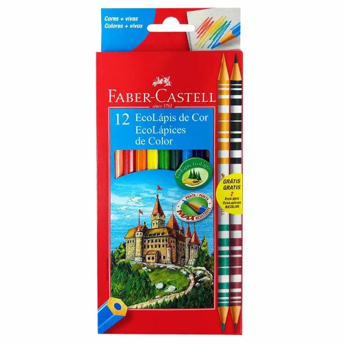 LAPIS DE COR FABER CASTELL C/10+2LAPIS B.120112/2B - Imagem 1