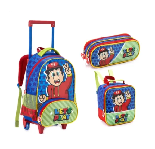 KIT MOCHILA INF.MASC.C/ROD.LET S PLAY DLX DL1534K - Imagem 1