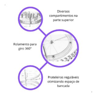 ORGANIZADOR P/MAQUIAGEM GIRAT.KEHOME DIAMANTE 8952 - Imagem 1