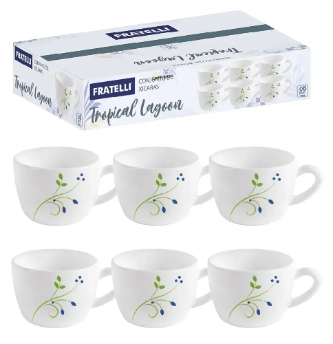 CJ.XICARA DE CHA TROPICAL LAGOON FRATELLI 6PCS 079 - Imagem 1