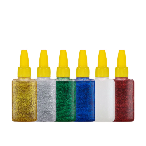 COLA COLORIDA C/GLITTER BRW 25G C/6UN CO6025 - Imagem 1
