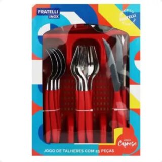 CJ.TALHERES FRATELLI CAPRESE C/25PCS VERM.596427 - Imagem 1