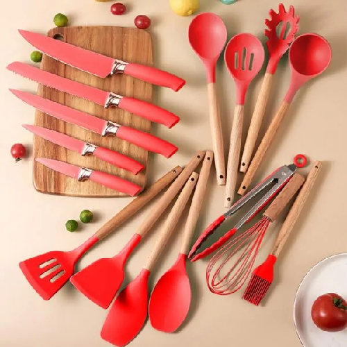 KIT UTENSILIOS CALIFORNIA KEHOME 19PCS VERM 8426 - Imagem 1