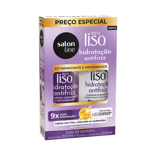 SH+COND.SALON LINE MEU LISO ANTIFRIZZ 300ML+200ML - Imagem 1