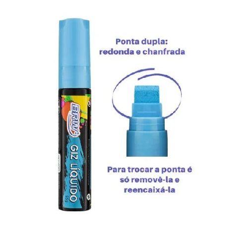GIZ LIQUIDO BRW 25G 15MM AZUL EVOKE GZ1505 - Imagem 1