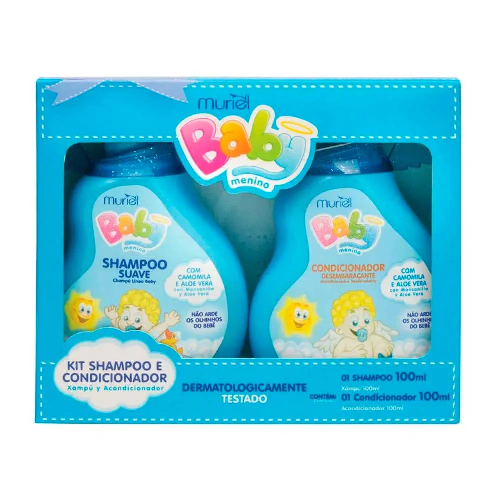 KIT MURIEL BABY SH+COND.MENINO 100ML AZ - Imagem 1