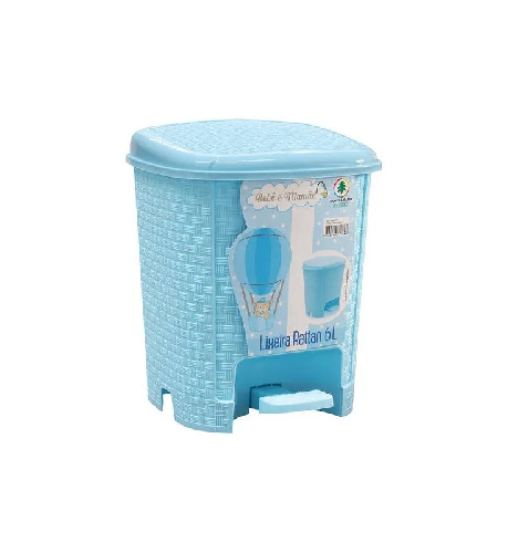 LIXEIRA C/PEDAL RATTAN AZ 6L MONTE LIBANO BM2064 - Imagem 1