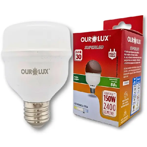 LAMPADA OUROLUX LED BULBO BR6500K T30W-2400 BIV - Imagem 1