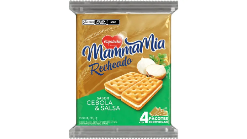 BISCOITO RECHEADO MAMMAMIA CEBOLA E SALSA 93,3G - Imagem 1