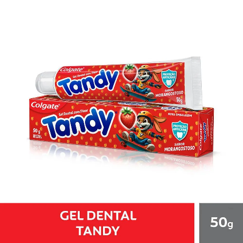 GEL DENTAL INF.COLGATE TANDY C/FLUOR MORANGO 50G - Imagem 1