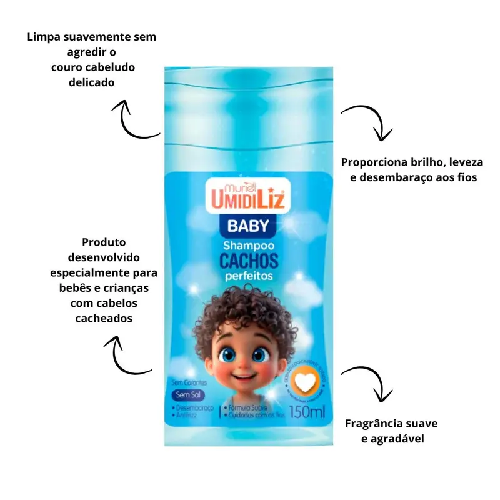 SHAMPOO MURIEL UMIDILIZ CACHOS BABY MENINO 150ML - Imagem 1