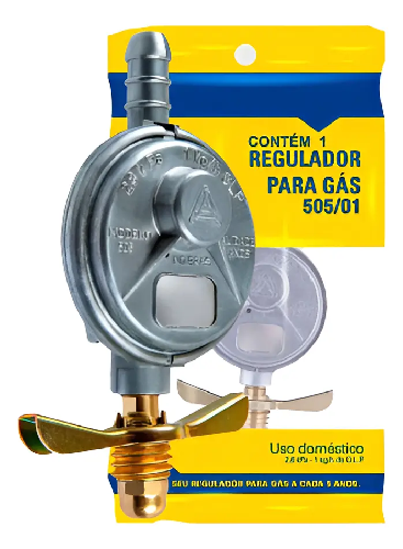 REGULADOR PARA GAS ALIANCA C/MANGUEIRA 120M 505/01 - Imagem 1
