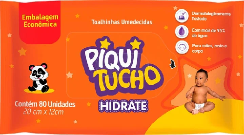 LENCO UMEDECIDOS PIQUITUCHO HIDRATE C/80UN - Imagem 1