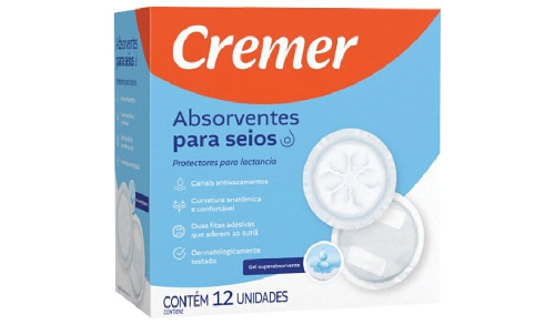 ABSORVENTES PARA SEIOS CREMER C/12UN - Imagem 1