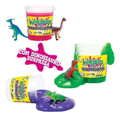 KIMELEKA ACRILEX DINOSSAUROS 180G AZUL 05840 - Imagem 1