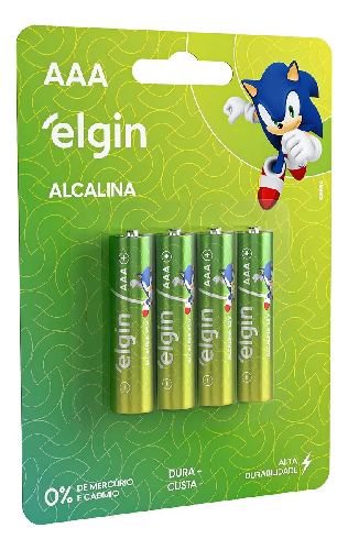 PILHA ELGIN ALCAL.PALITO AAA C/04UN LRO3 - Imagem 1