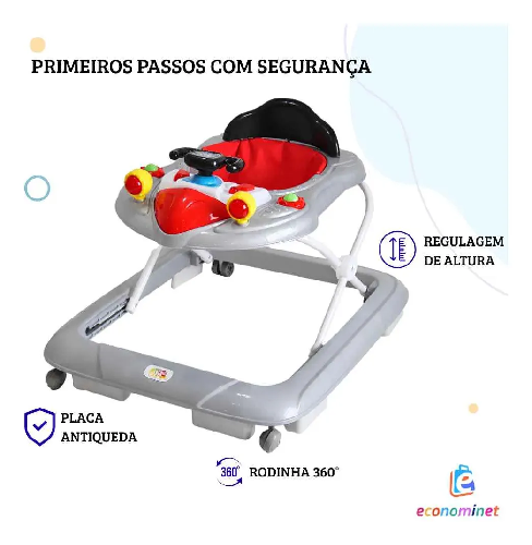 ANDADOR FOGUETE CINZA BABY STYLE 33728 - Imagem 1
