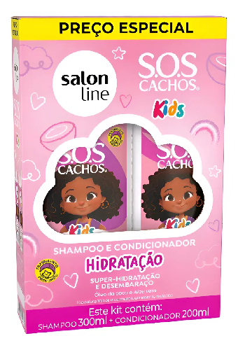 SH+COND.SALON LINE KIDS HIDRATACAO 300+200ML - Imagem 1