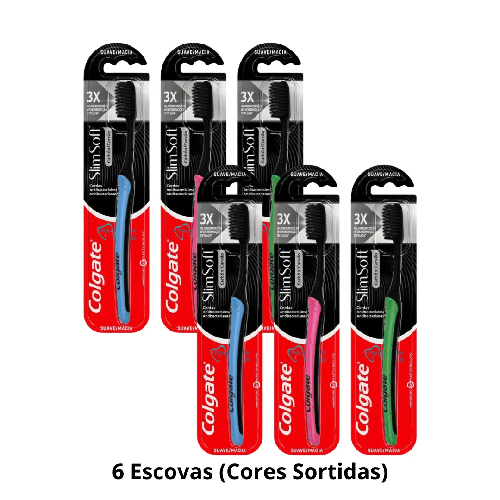 ESCOVA DENTAL COLGATE SLIM SOFT BLACK CARVAO MACIA - Imagem 1