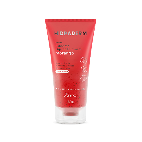 SABONETE LIQUIDO ESFOLIANTE HIDRADERM MORANGO180ML - Imagem 1